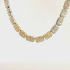 10K Two Tone Baguette And Round Diamond Chain