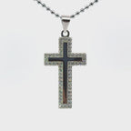 Silver Sleek Iced out Cross