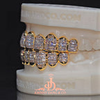 JDWR-2026-12 Flawless "French Cut" Invisible Set Grillz Yellow Gold (Pullout)