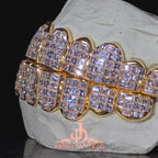 JDWR-2026-15 Flawless "King Carre Cut" Invisible Set Grillz Yellow Gold (Pullout)
