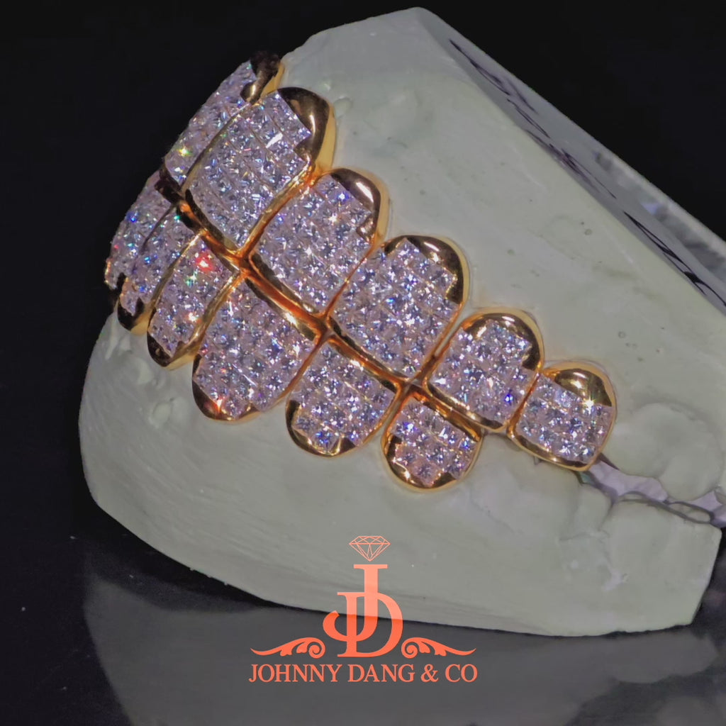 JDWR-2026-21 Flawless "Princess Cut" Invisible Set Grillz Yellow Gold (Perm)