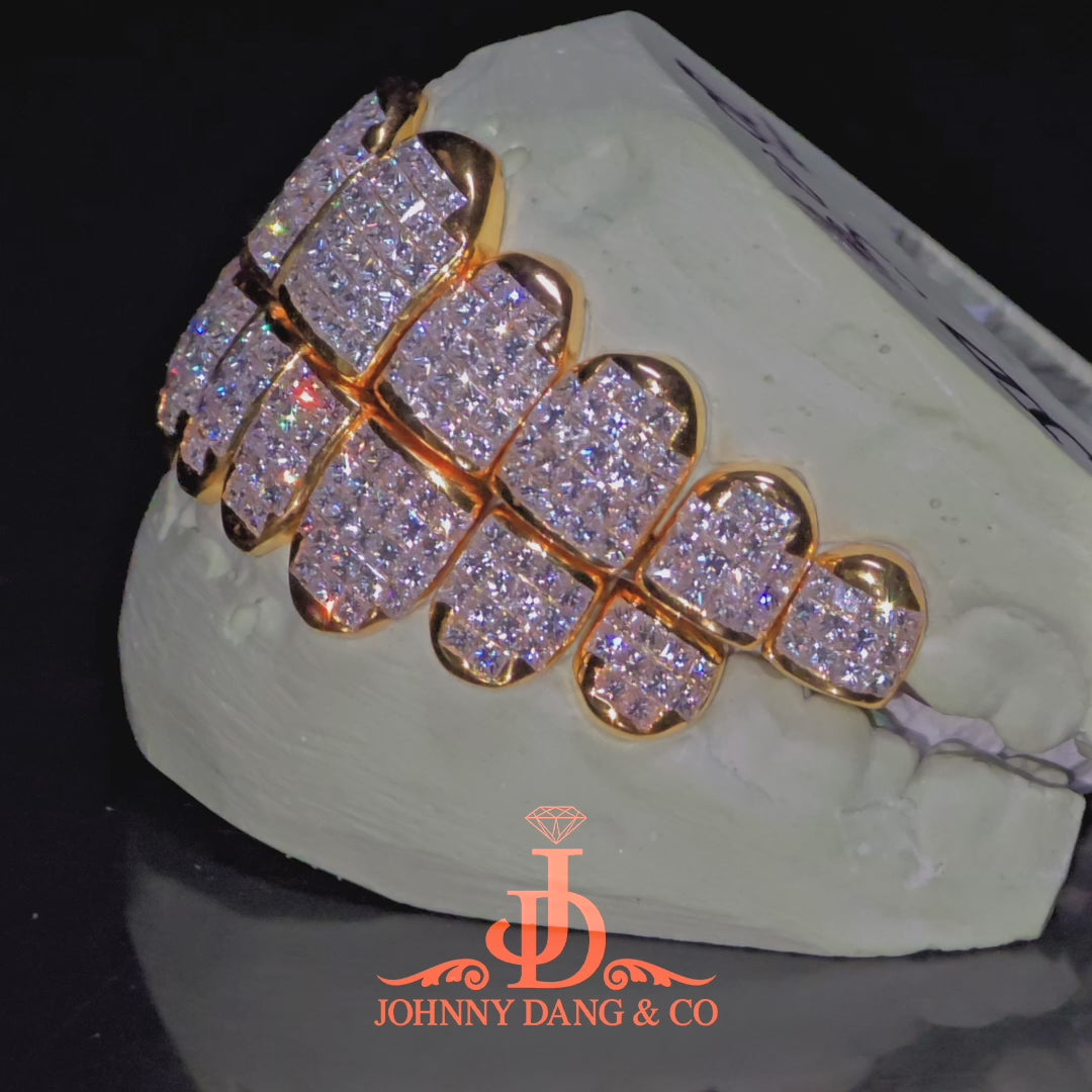 JDWR-2026-21 Flawless "Princess Cut" Invisible Set Grillz Yellow Gold (Perm)