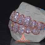 JDWR-2026-13 Flawless "King Carre Cut" Invisible Set Grillz Rose Gold (Pullout)