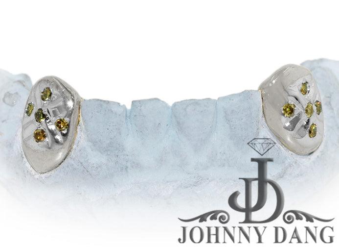 JDTK-S2530060 2 Gold Fang Teeth with Diamonds - Johnny Dang & Co