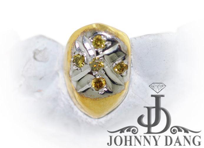 JDTK-S2530060 2 Gold Fang Teeth with Diamonds - Johnny Dang & Co
