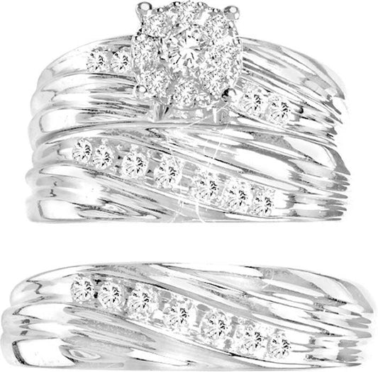 14K 0.63CT Diamond TRIO SET - Johnny Dang & Co