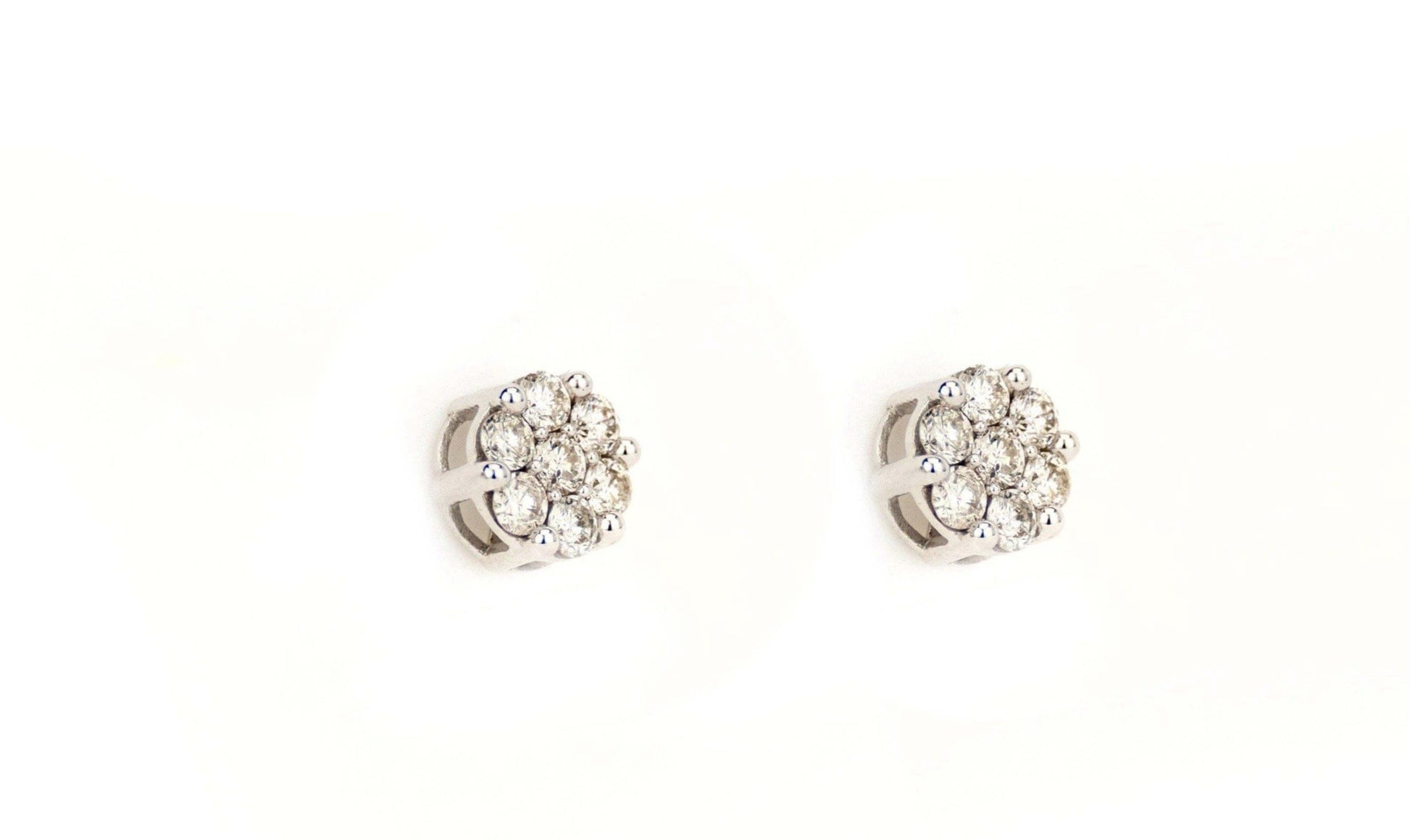 0.75CT White Gold Cluster Earring - Johnny Dang & Co