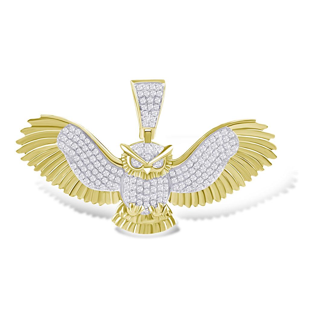 10K 1.00-1.03CT DIAMOND FLYING OWL CHARM - Johnny Dang & Co