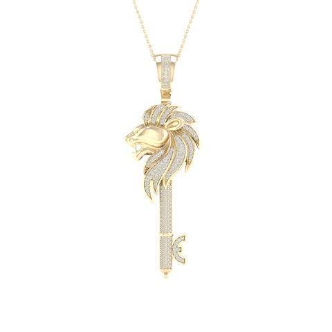 10K 0.50CT D-LION HEAD KEY - Johnny Dang & Co