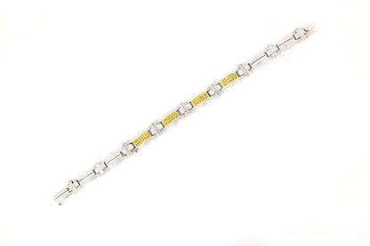 10.6mm Yellow & White Invisible Setting Bracelet - Johnny Dang & Co