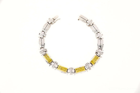 10.6mm Yellow & White Invisible Setting Bracelet - Johnny Dang & Co