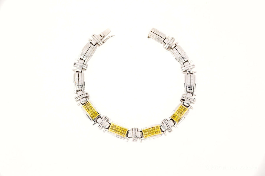 10.6mm Yellow & White Invisible Set Bracelet - Johnny Dang & Co