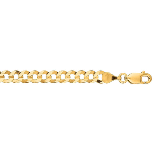 10K 20 inches Yellow Gold 4.70mm Diamond Cut Comfort Curb Chain with Lobster Clasp - Johnny Dang & Co