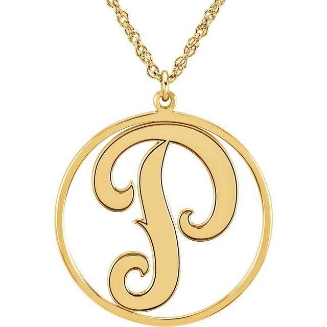JDSP86035 - CUSTOM SINGLE LETTER A-Z SCRIPT MONOGRAM NECKLACE - Johnny Dang & Co