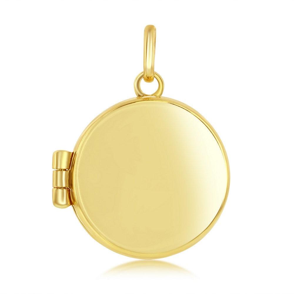 Yellow Gold Polished Circle Locket - 14K Gold - Johnny Dang & Co