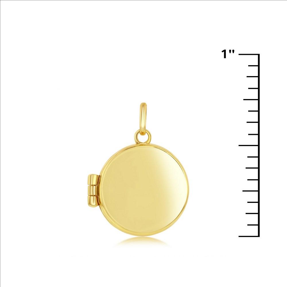 Yellow Gold Polished Circle Locket - 14K Gold - Johnny Dang & Co
