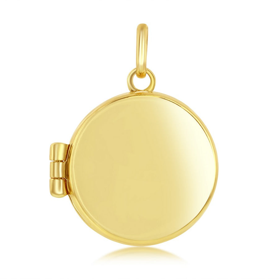 Yellow Gold Polished Circle Locket - 14K Gold