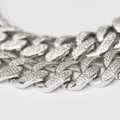 14MM Silver CZ Cuban Link Chain - Johnny Dang & Co