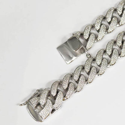 14MM Silver CZ Cuban Link Chain - Johnny Dang & Co