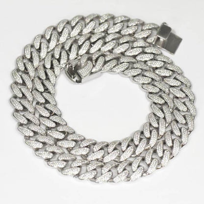 14MM Silver CZ Cuban Link Chain - Johnny Dang & Co