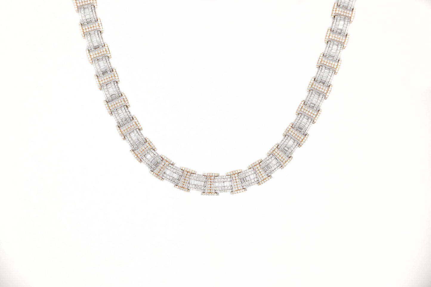 15.8mm 2 Tone Baguette Chain - Johnny Dang & Co