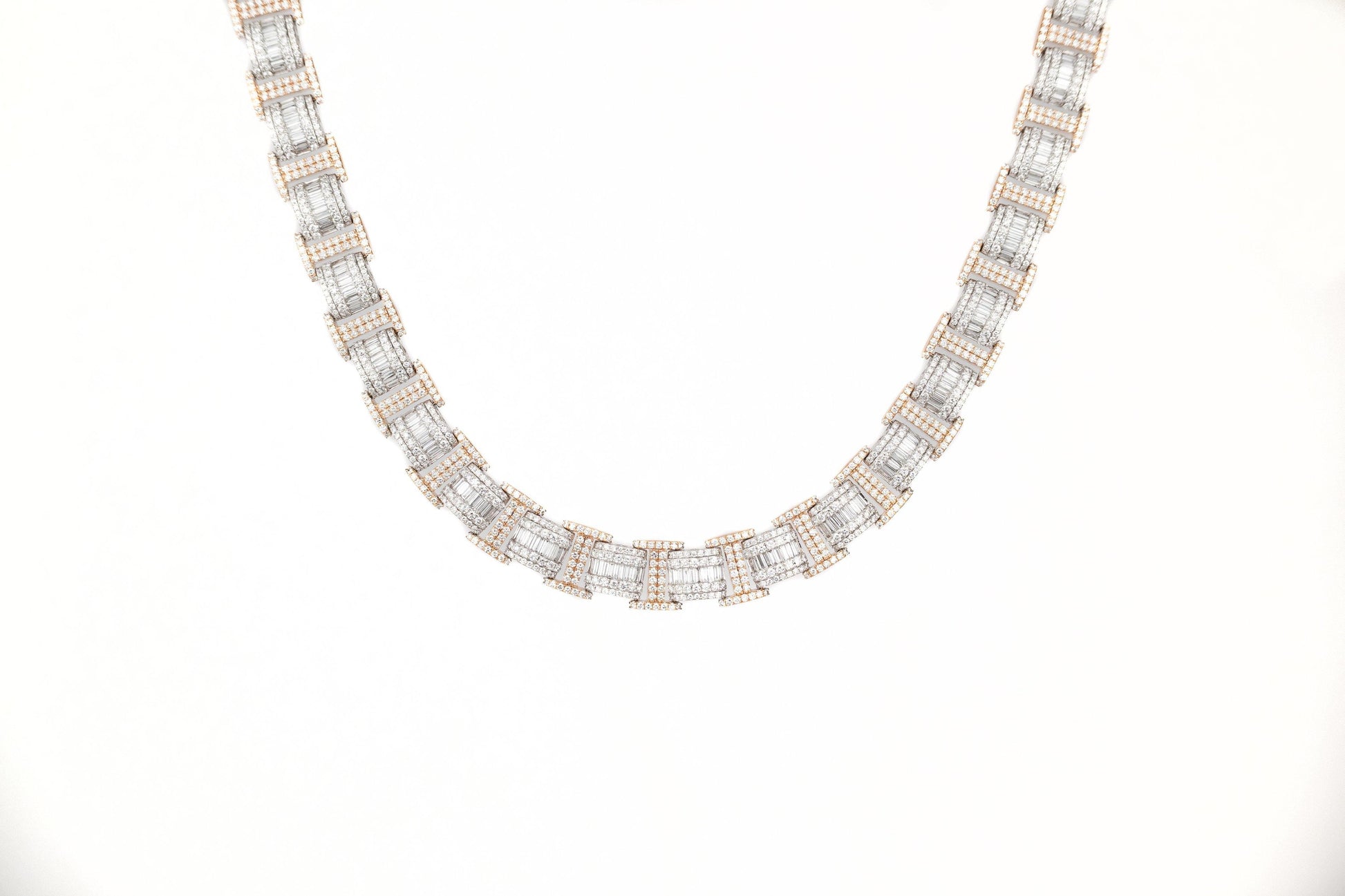 15.8mm 2 Tone Baguette Chain - Johnny Dang & Co