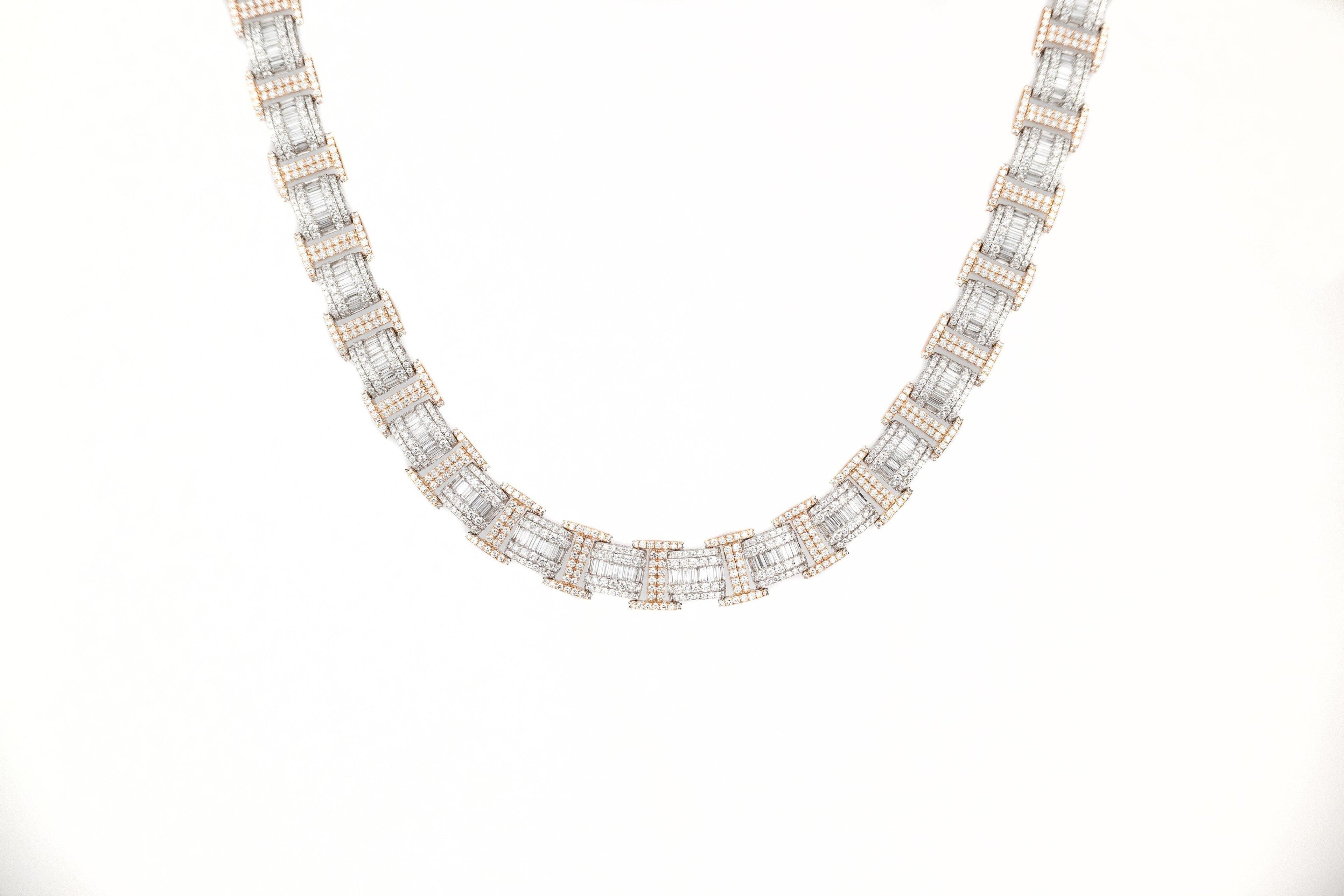 15.8mm 2 Tone Baguette Chain - Johnny Dang & Co