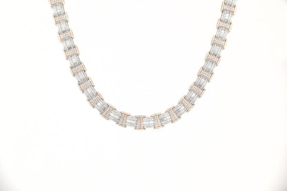 15.8mm 2 Tone Baguette Chain - Johnny Dang & Co