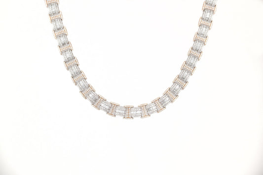 15.8mm 2 Tone Baguette Chain - Johnny Dang & Co