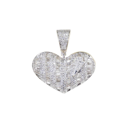 Wide Heart Baguette Pendant - Johnny Dang & Co