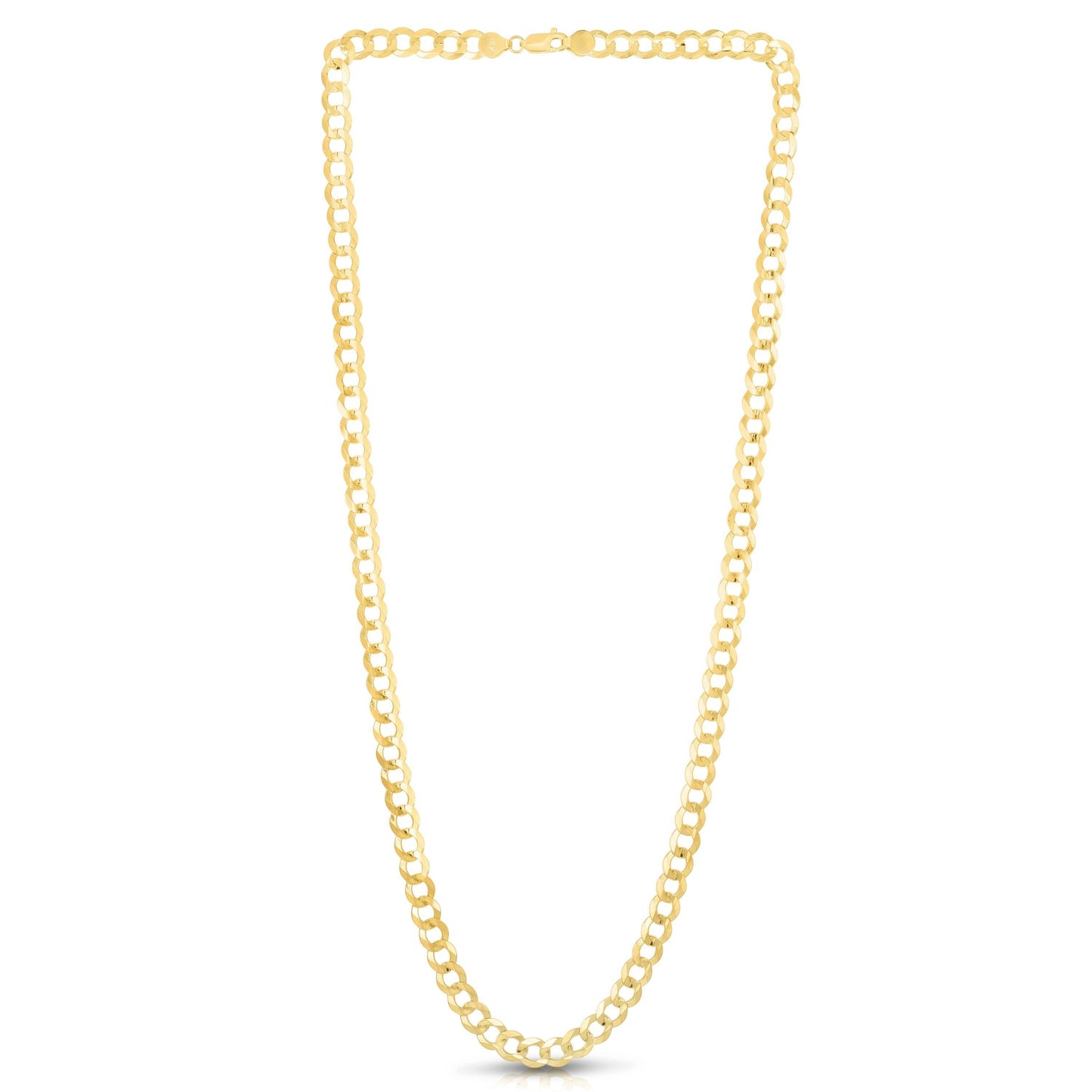 14K Yellow Gold 4.5mm Hollow Curb Link Chain 18", 20", 22", 24" - Johnny Dang & Co