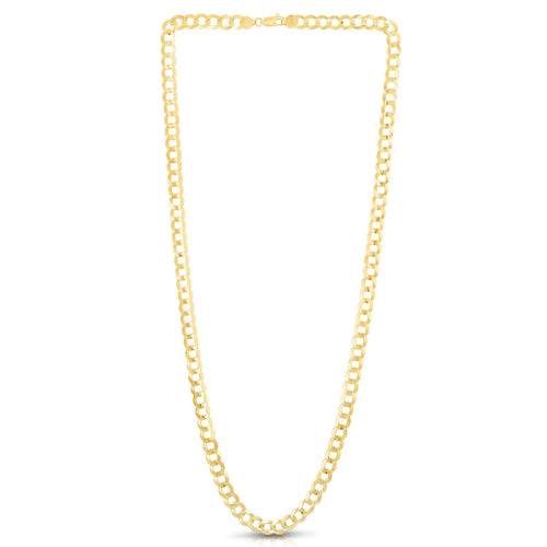 10K Yellow Gold 4.5mm Hollow Curb Link Chain 18", 20", 22", 24" - Johnny Dang & Co