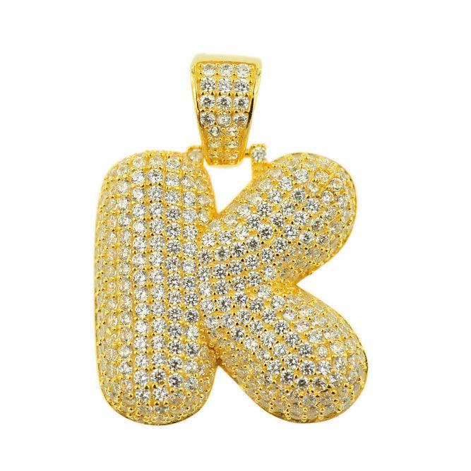 TVJK- Sterling Silver CZ Letter K Pendant - Johnny Dang & Co