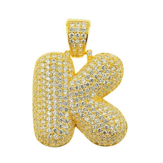 TVJK- Sterling Silver CZ Letter K Pendant - Johnny Dang & Co