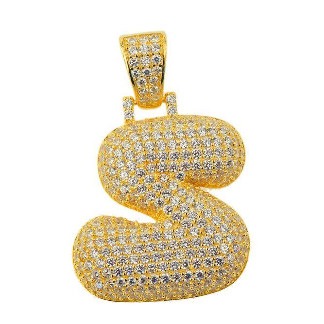 TVJS - Sterling Silver CZ Letter S Pendant - Johnny Dang & Co