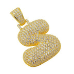 TVJS - Sterling Silver CZ Letter S Pendant - Johnny Dang & Co