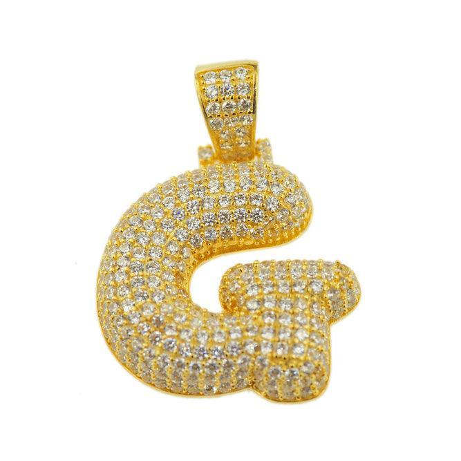 TVJG- Sterling Silver CZ Letter G Pendant - Johnny Dang & Co