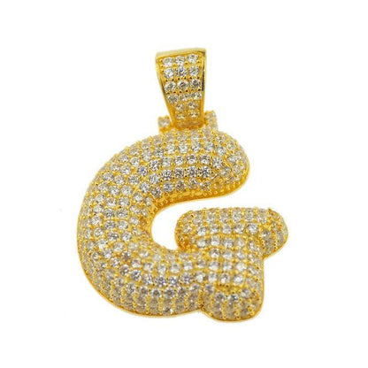 TVJG- Sterling Silver CZ Letter G Pendant - Johnny Dang & Co