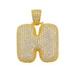 TVJH - Sterling Silver CZ Letter H Pendant - Johnny Dang & Co