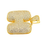 TVJH - Sterling Silver CZ Letter H Pendant - Johnny Dang & Co