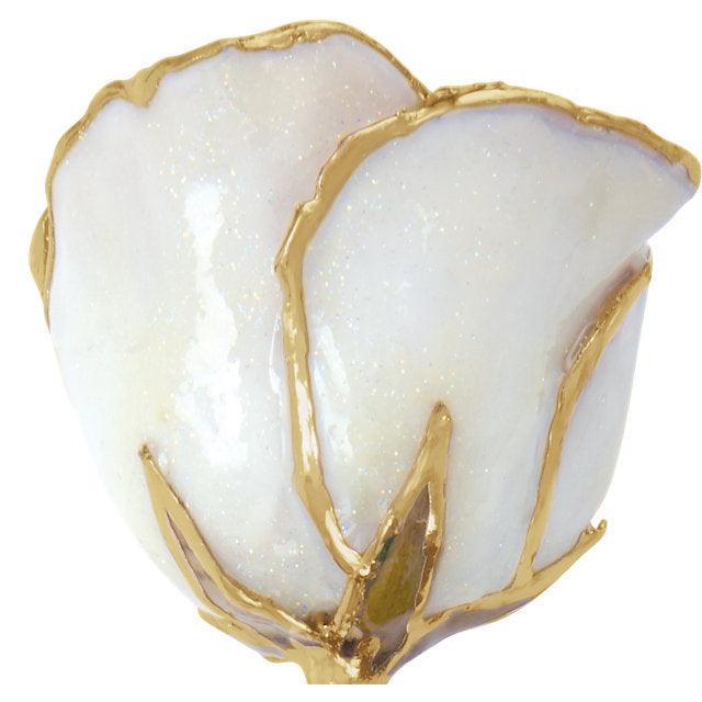 JDSP61-9062 LACQUERED APRIL DIAMOND COLORED ROSE WITH GOLD TRIM - Johnny Dang & Co