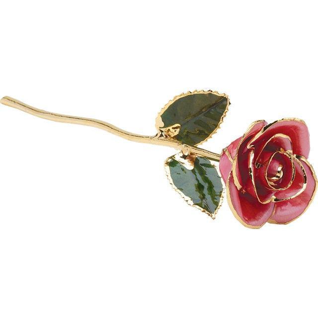 JDSP61-9147 LACQUERED PINK ROSE WITH GOLD TRIM - Johnny Dang & Co