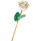JDSP61-9062 LACQUERED APRIL DIAMOND COLORED ROSE WITH GOLD TRIM - Johnny Dang & Co