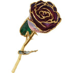 JDSP61-9065 LACQUERED PURPLE & PINK ROSE WITH GOLD TRIM - Johnny Dang & Co