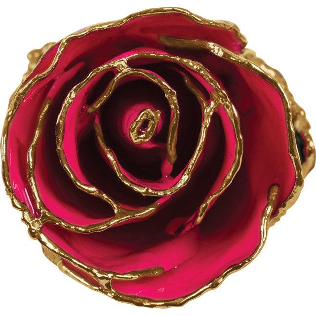 JDSP61-9066 LACQUERED MAGENTA ROSE WITH GOLD TRIM - Johnny Dang & Co