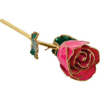 JDSP61-9066 LACQUERED MAGENTA ROSE WITH GOLD TRIM - Johnny Dang & Co