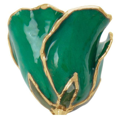 JDSP61-9069 LACQUERED EMERALD ROSE WITH GOLD TRIM - Johnny Dang & Co
