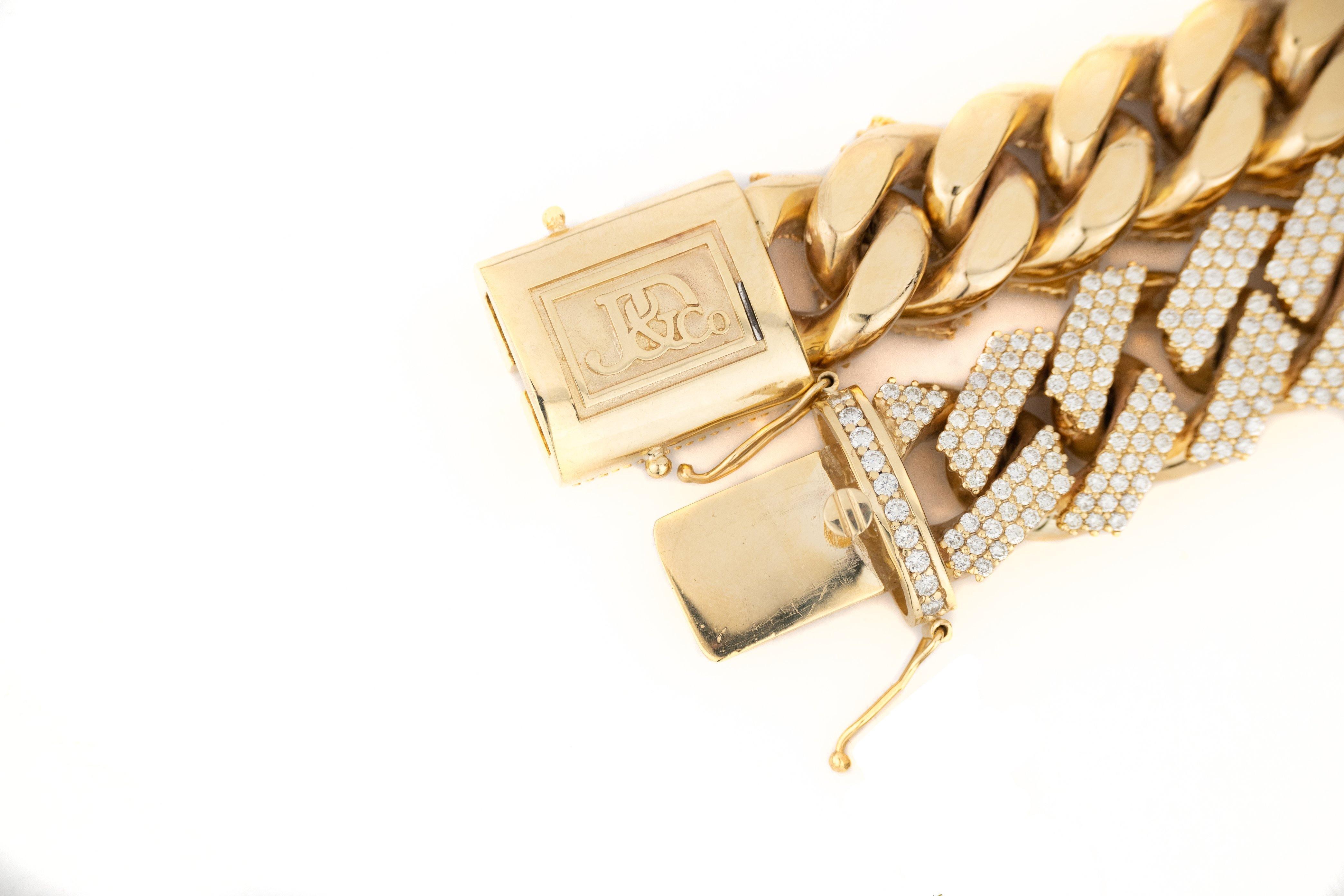 アクセサリー Johnny JDTK-227449- 20mm Cuban Yellow Gold Bracelet – Johnny Dang & Co
