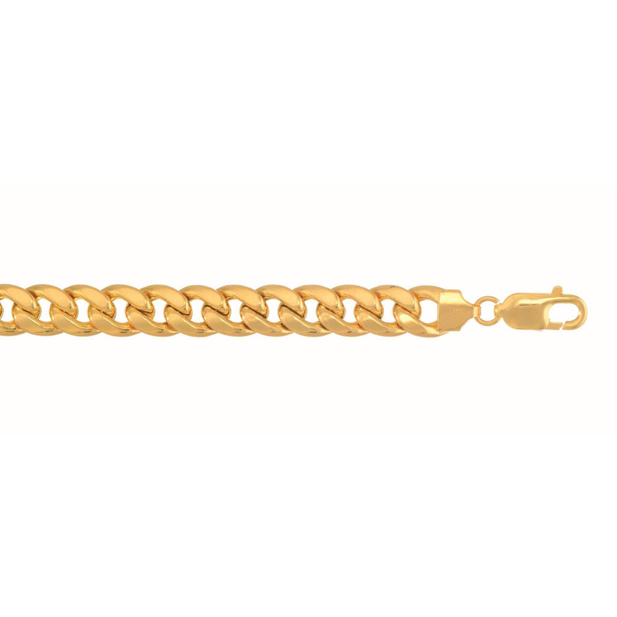 10k 22 inches Yellow Gold 7.8mm Lite Miami Cuban Link Necklace with Lobster Clasp