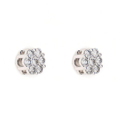 0.8 CTTW Diamond Cluster Earrings - Johnny Dang & Co